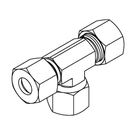 Tompkins Hydraulic Fitting-Metric CompressionL10(16X1.5) SWIVEL BRANCH TEE MC6102-L10-L10-L10